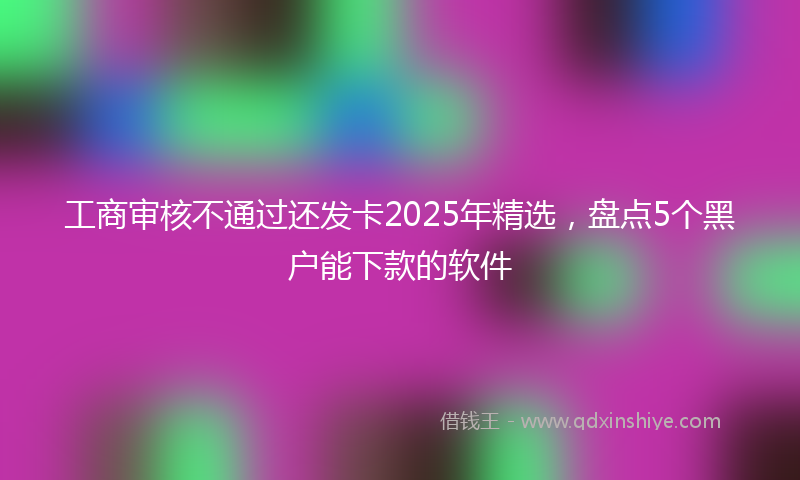工商审核不通过还发卡2025年精选，盘点5个黑户能下款的软件