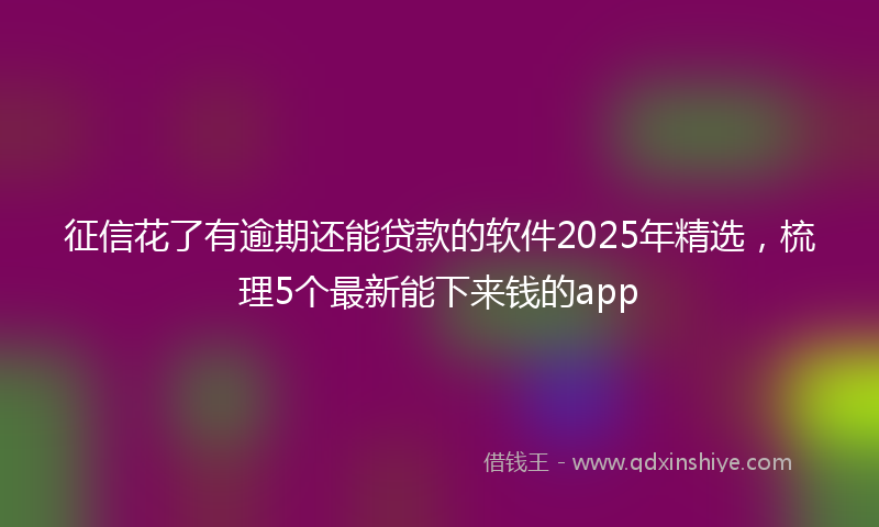 征信花了有逾期还能贷款的软件2025年精选，梳理5个最新能下来钱的app