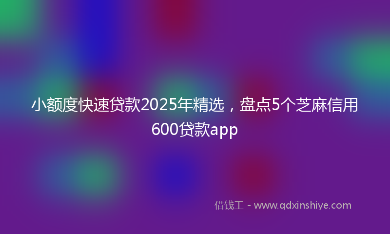小额度快速贷款2025年精选，盘点5个芝麻信用600贷款app