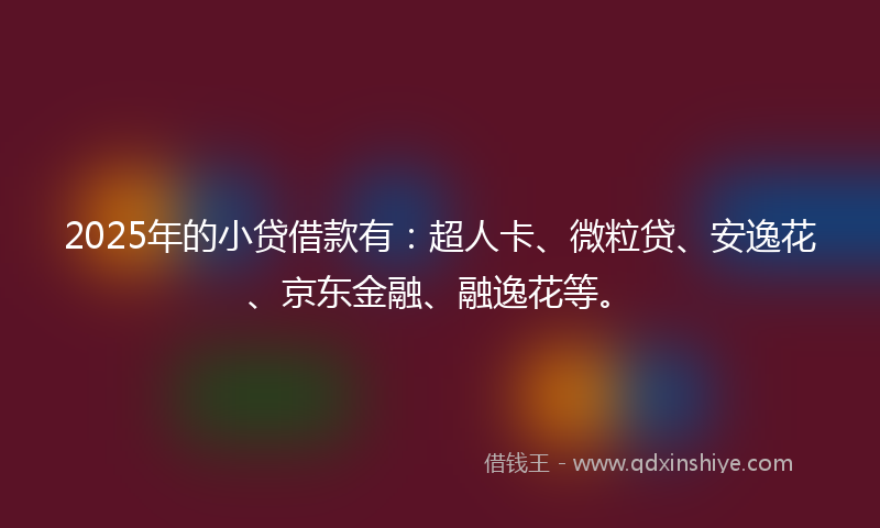 2025年的小贷借款有：超人卡、微粒贷、安逸花、京东金融、融逸花等。