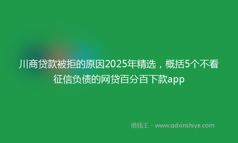 川商贷款被拒的原因2025年精选，概括5个不看征信负债的网贷百分百下款app