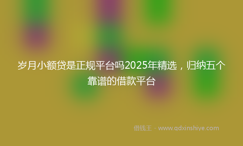 岁月小额贷是正规平台吗2025年精选，归纳五个靠谱的借款平台