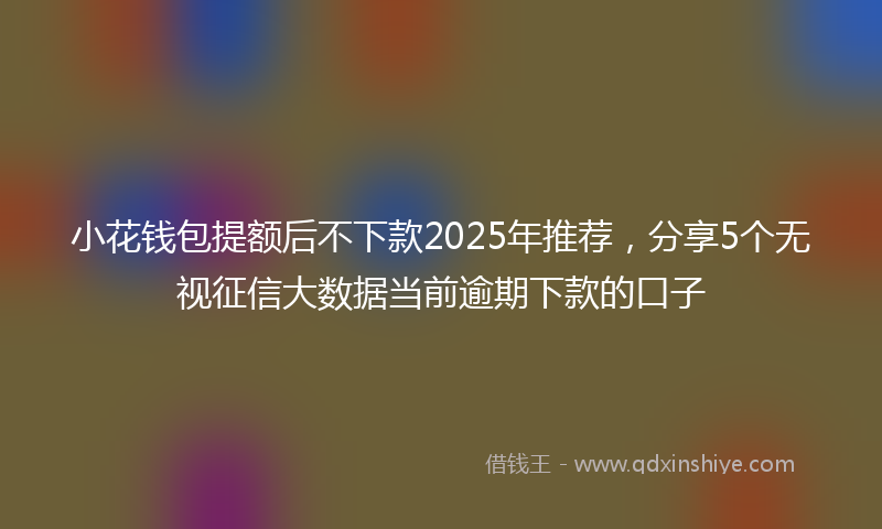 小花钱包提额后不下款2025年推荐，分享5个无视征信大数据当前逾期下款的口子