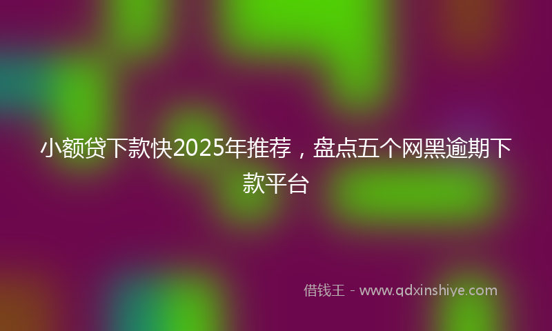 小额贷下款快2025年推荐，盘点五个网黑逾期下款平台