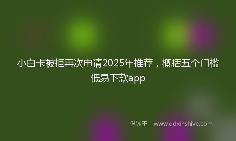 小白卡被拒再次申请2025年推荐，概括五个门槛低易下款app