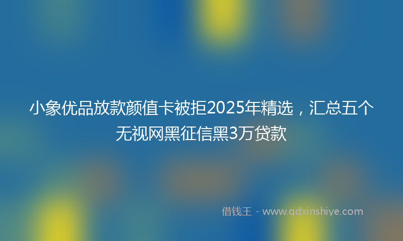 小象优品放款颜值卡被拒2025年精选，汇总五个无视网黑征信黑3万贷款