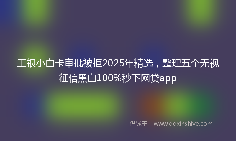 工银小白卡审批被拒2025年精选，整理五个无视征信黑白100%秒下网贷app