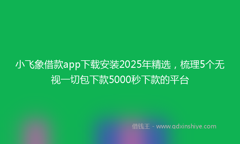 小飞象借款app下载安装2025年精选，梳理5个无视一切包下款5000秒下款的平台