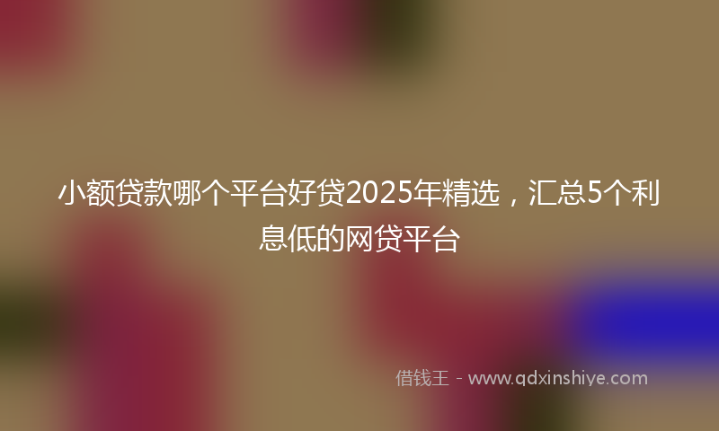 小额贷款哪个平台好贷2025年精选，汇总5个利息低的网贷平台