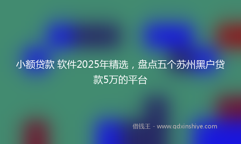 小额贷款 软件2025年精选，盘点五个苏州黑户贷款5万的平台