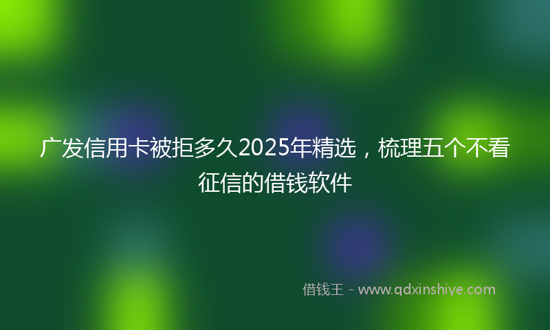 广发信用卡被拒多久2025年精选，梳理五个不看征信的借钱软件