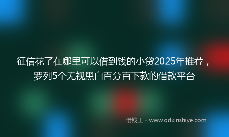 征信花了在哪里可以借到钱的小贷2025年推荐，罗列5个无视黑白百分百下款的借款平台