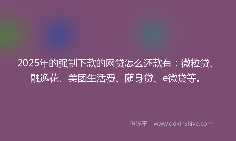 2025年的强制下款的网贷怎么还款有：微粒贷、融逸花、美团生活费、随身贷、e微贷等。