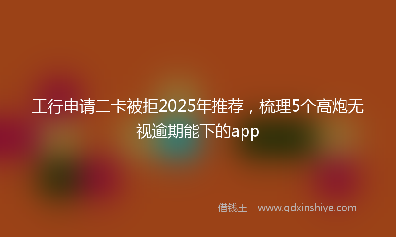 工行申请二卡被拒2025年推荐，梳理5个高炮无视逾期能下的app