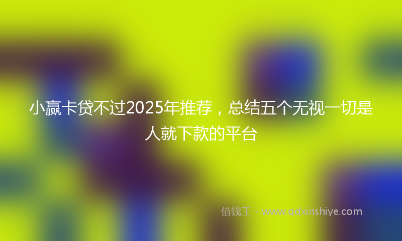 小赢卡贷不过2025年推荐，总结五个无视一切是人就下款的平台