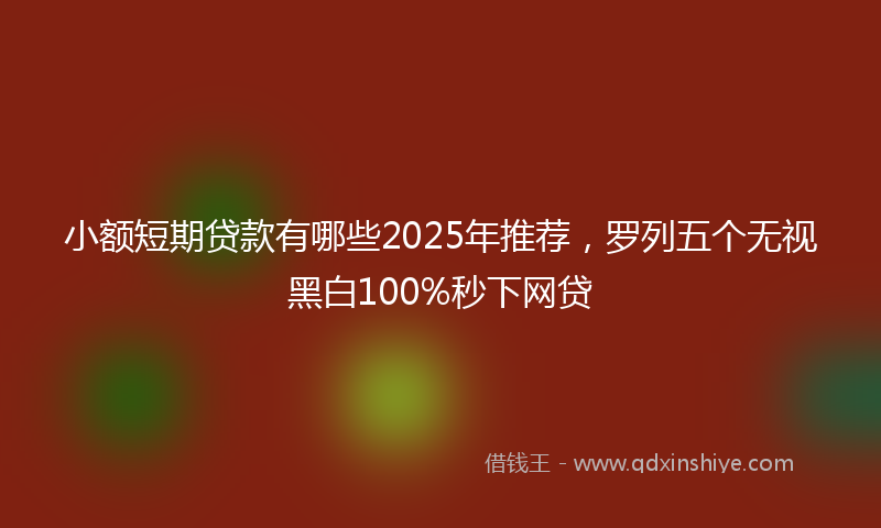 小额短期贷款有哪些2025年推荐，罗列五个无视黑白100%秒下网贷