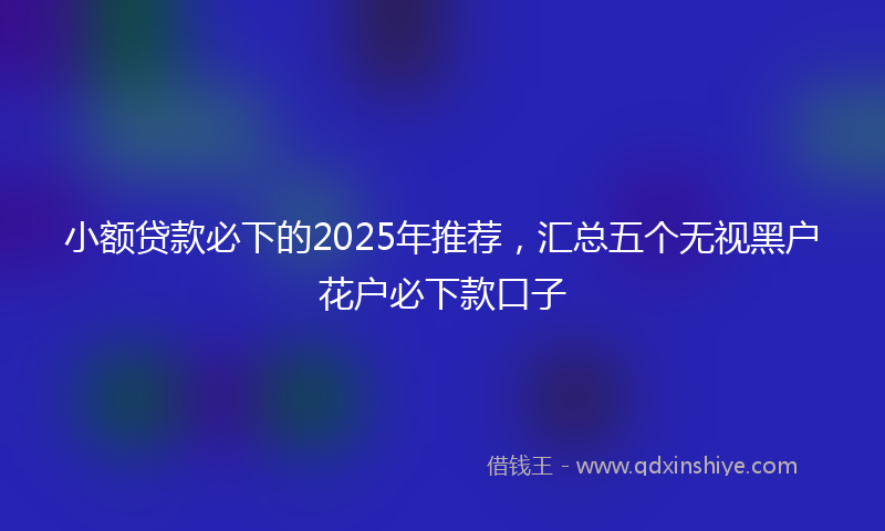 小额贷款必下的2025年推荐，汇总五个无视黑户花户必下款口子