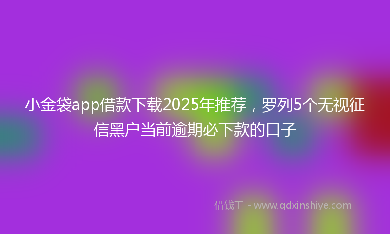 小金袋app借款下载2025年推荐，罗列5个无视征信黑户当前逾期必下款的口子