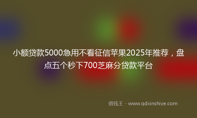 小额贷款5000急用不看征信苹果2025年推荐，盘点五个秒下700芝麻分贷款平台