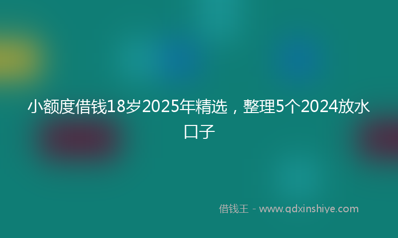 小额度借钱18岁2025年精选，整理5个2024放水口子