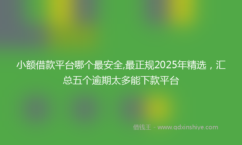 小额借款平台哪个最安全,最正规2025年精选，汇总五个逾期太多能下款平台