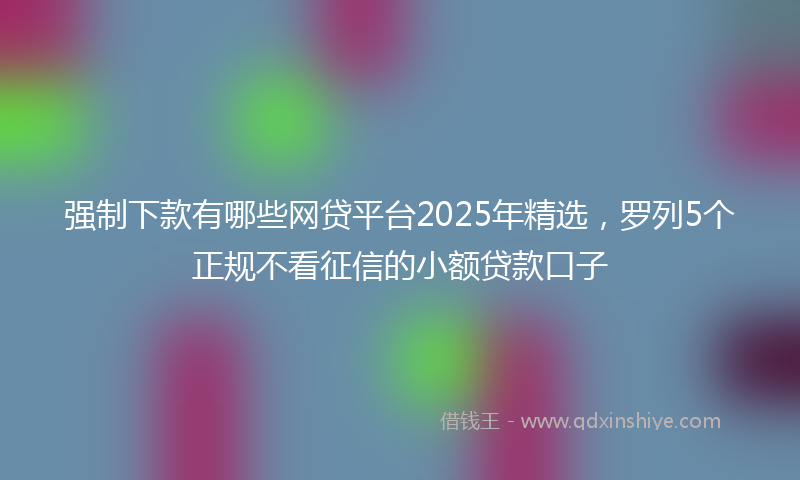 强制下款有哪些网贷平台2025年精选，罗列5个正规不看征信的小额贷款口子