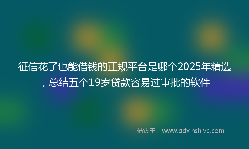 征信花了也能借钱的正规平台是哪个2025年精选，总结五个19岁贷款容易过审批的软件