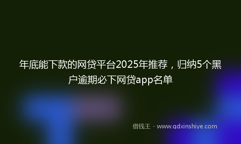 年底能下款的网贷平台2025年推荐，归纳5个黑户逾期必下网贷app名单