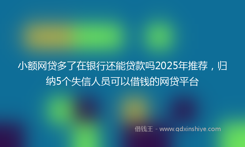 小额网贷多了在银行还能贷款吗2025年推荐，归纳5个失信人员可以借钱的网贷平台