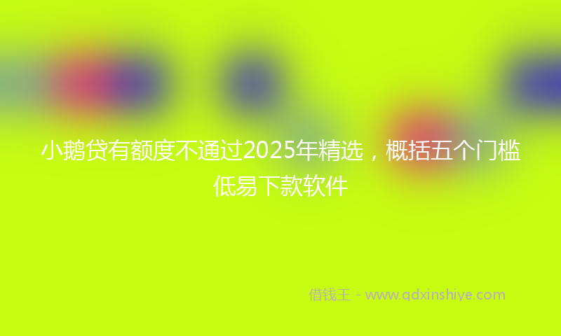 小鹅贷有额度不通过2025年精选，概括五个门槛低易下款软件