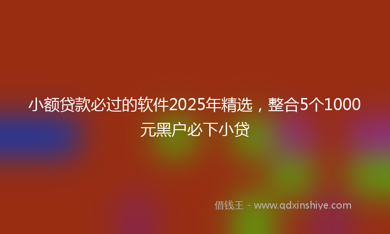 小额贷款必过的软件2025年精选，整合5个1000元黑户必下小贷