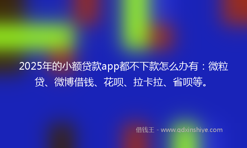 2025年的小额贷款app都不下款怎么办有：微粒贷、微博借钱、花呗、拉卡拉、省呗等。