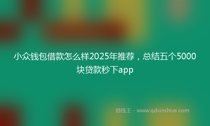 小众钱包借款怎么样2025年推荐，总结五个5000块贷款秒下app