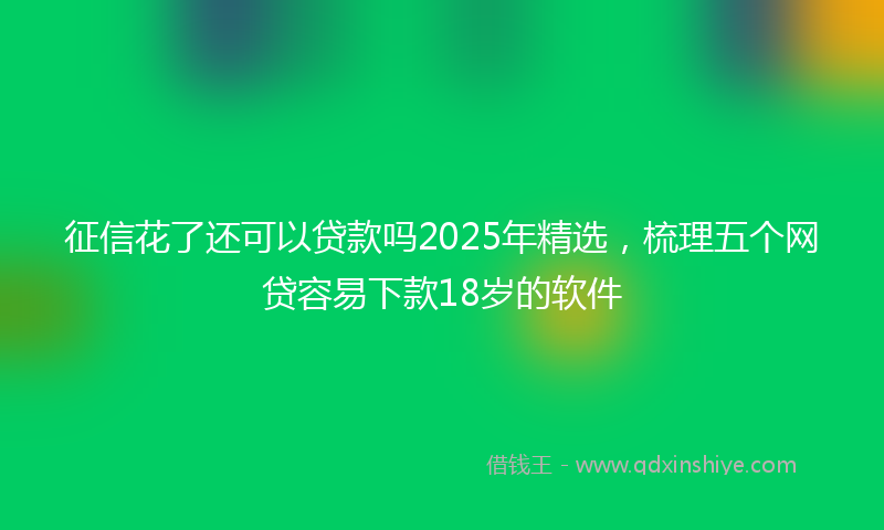 征信花了还可以贷款吗2025年精选，梳理五个网贷容易下款18岁的软件
