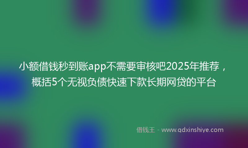 小额借钱秒到账app不需要审核吧2025年推荐，概括5个无视负债快速下款长期网贷的平台