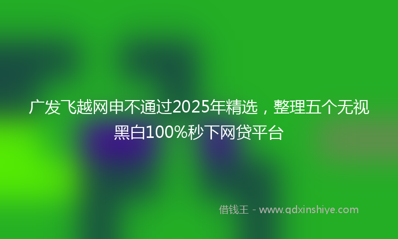 广发飞越网申不通过2025年精选，整理五个无视黑白100%秒下网贷平台