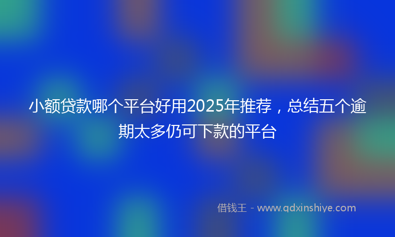 小额贷款哪个平台好用2025年推荐，总结五个逾期太多仍可下款的平台