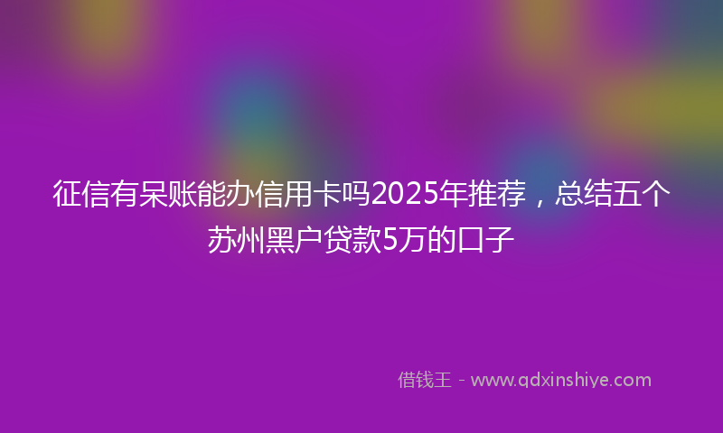 征信有呆账能办信用卡吗2025年推荐，总结五个苏州黑户贷款5万的口子