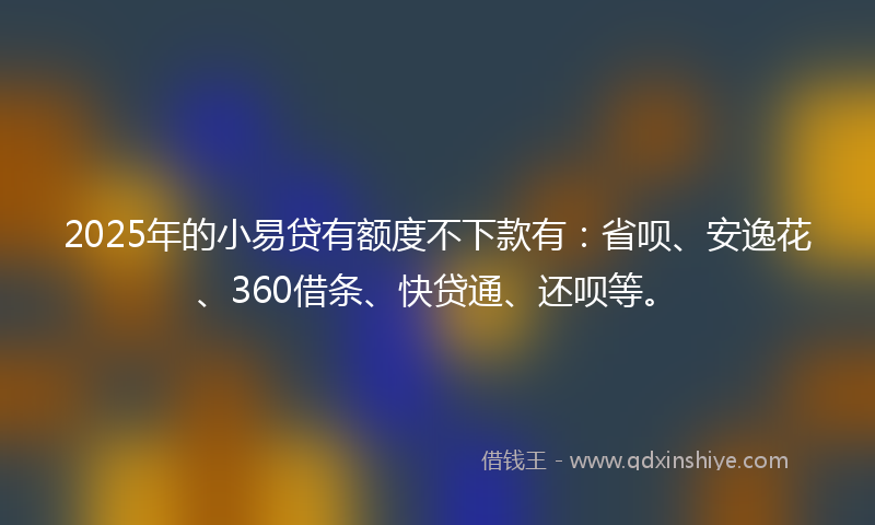 2025年的小易贷有额度不下款有：省呗、安逸花、360借条、快贷通、还呗等。