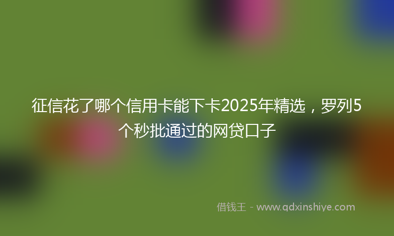 征信花了哪个信用卡能下卡2025年精选，罗列5个秒批通过的网贷口子
