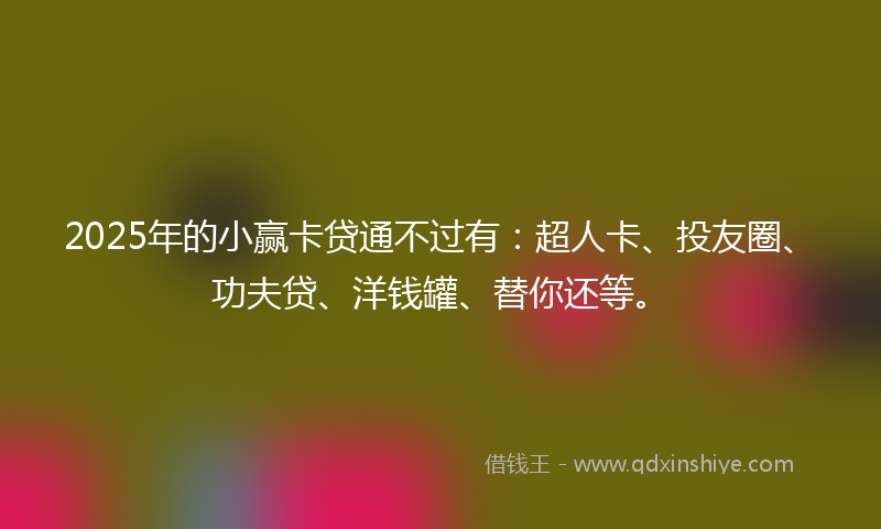 2025年的小赢卡贷通不过有：超人卡、投友圈、功夫贷、洋钱罐、替你还等。