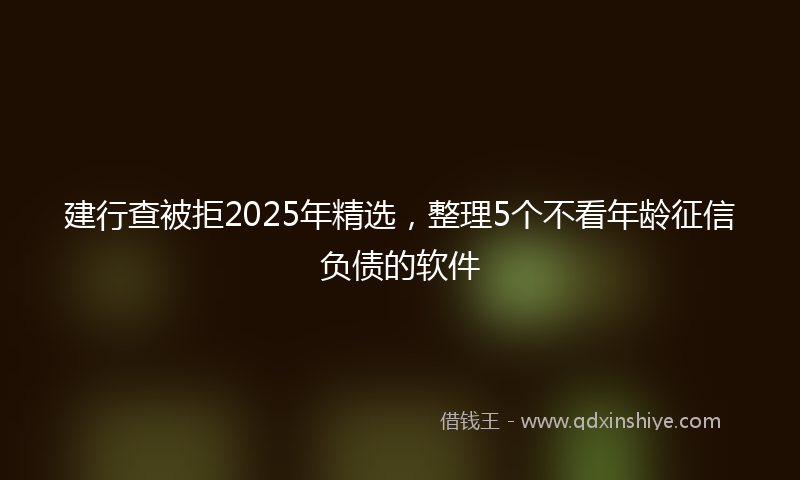 建行查被拒2025年精选，整理5个不看年龄征信负债的软件