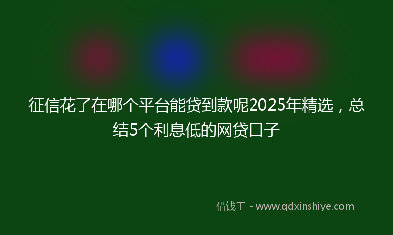 征信花了在哪个平台能贷到款呢2025年精选，总结5个利息低的网贷口子