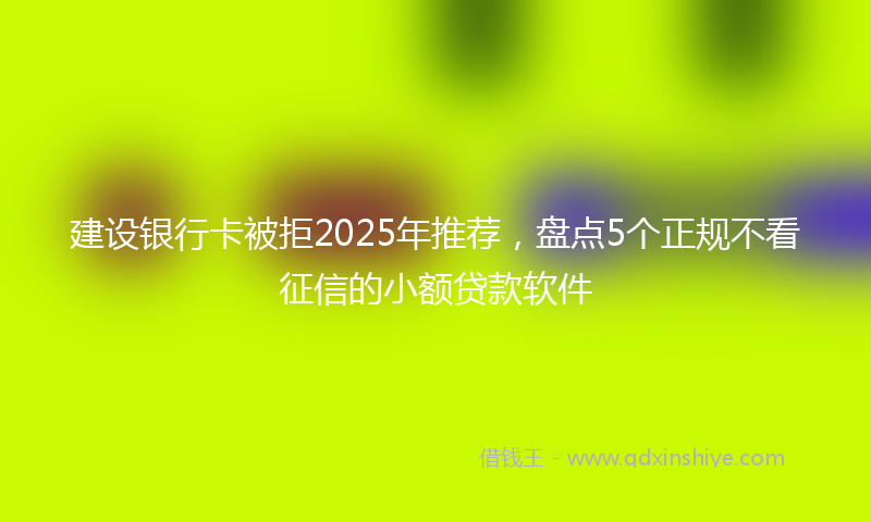 建设银行卡被拒2025年推荐，盘点5个正规不看征信的小额贷款软件