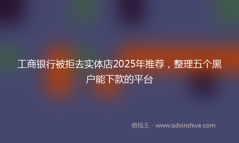 工商银行被拒去实体店2025年推荐，整理五个黑户能下款的平台
