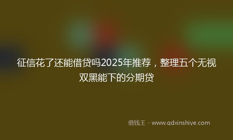 征信花了还能借贷吗2025年推荐，整理五个无视双黑能下的分期贷