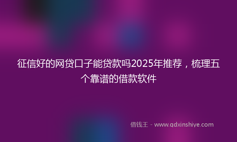 征信好的网贷口子能贷款吗2025年推荐，梳理五个靠谱的借款软件