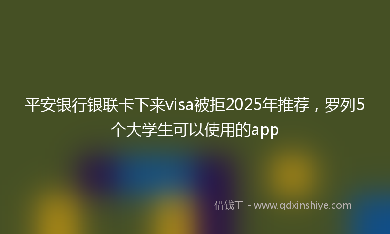平安银行银联卡下来visa被拒2025年推荐，罗列5个大学生可以使用的app