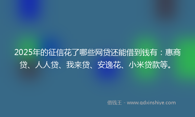 2025年的征信花了哪些网贷还能借到钱有：惠商贷、人人贷、我来贷、安逸花、小米贷款等。