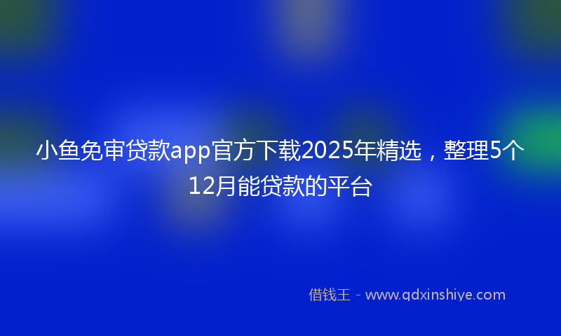 小鱼免审贷款app官方下载2025年精选，整理5个12月能贷款的平台